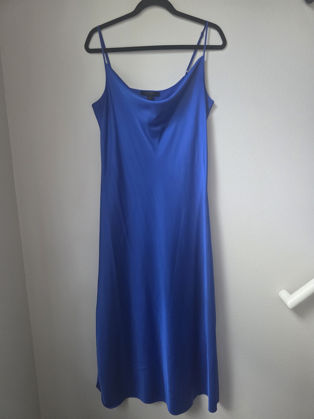 AllSaints Royal Blue Satin Slip Dress